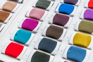 fabric color samples palette on white