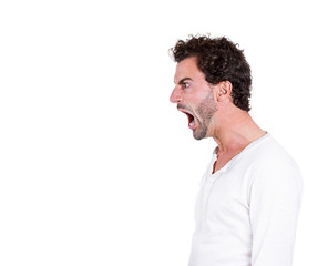Fototapeta premium Anger management issues. Screaming pissed off man
