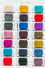 fabric color samples palette on white