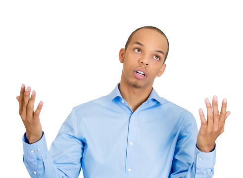 Oh geez, annoyed frustrated young man