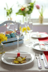 Beautiful holiday Easter table setting