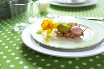 Beautiful holiday Easter table setting