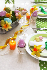 Beautiful holiday Easter table setting