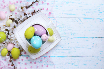 Easter composition with flowering branches