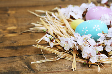 Easter composition with flowering branches