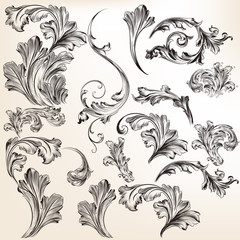 Collection of vector swirl flourishes for design - 63982052