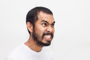 Obraz premium Angry asian man face