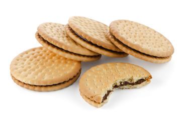 Sandwich biscuits with chocolate filling