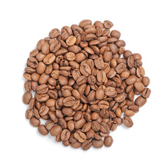 Roasted coffee beans pile