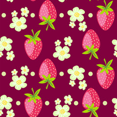 Pattern with a strawberry - Illustration