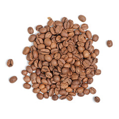 Roasted coffee beans pile