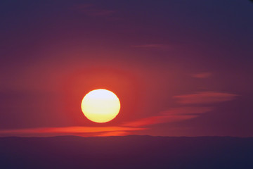 sunset on the background of sky