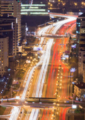 Fototapeta na wymiar road junction at night Almaty