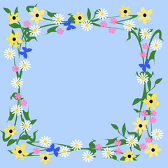 Obraz premium flowers and butterflies frame