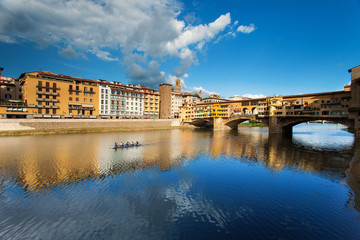 Florence, ITALY, SEPTEMBER 19: Ponte Vecchio over Arno River in