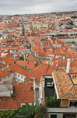 Fototapeta na wymiar Panoramic downtown Lisbon (Portugal) from Sao Jorge Castle