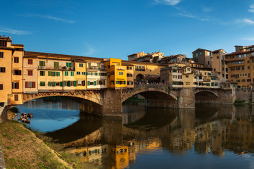 Obraz premium Ponte Vecchio over Arno River, Florence, Italy, Europe