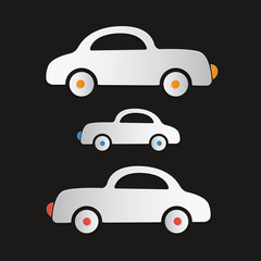 Paper Cars on Dark Background