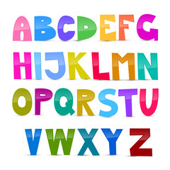 Colorful Funny Alphabet Set Isolated on White Background