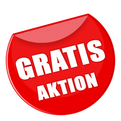 Button Gratis Aktion in rot - g864