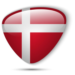 Denmark Flag Glossy Button