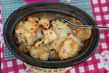 Baeckeoffe dish, famous Alsatian specialty cuisine