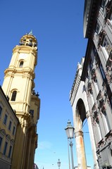 Fototapeta premium Eglise des théatins, Odeonsplatz, Munich