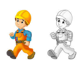 Construction worker - coloring page with preview