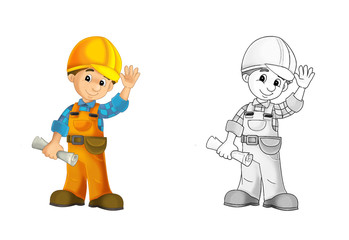 Construction worker - coloring page with preview