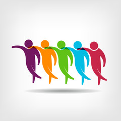 Group of friends holding each other  Logo image
