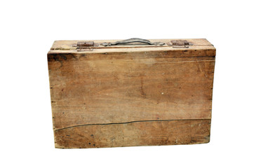 Old wooden suitcase