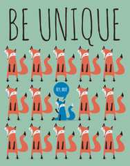 card with foxes. Be unique. - 63994682