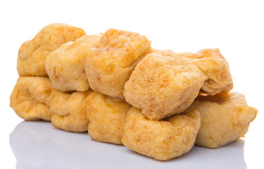 Bean curd tofu over white background