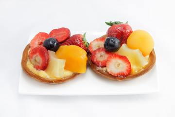 Two servings of fruit cake