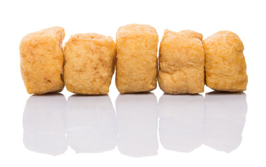Bean curd tofu over white background