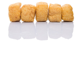 Bean curd tofu over white background