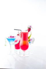 Fresh tropical layered cocktails