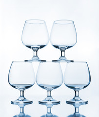 stack of empty wine glass