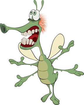 Green insect with the big teeth cartoon