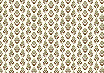 Retro Flower and Leaves Pattern in Classic Style
