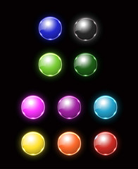 colorfull blank neon button