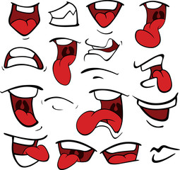 Fototapeta premium Set of mouths cartoon