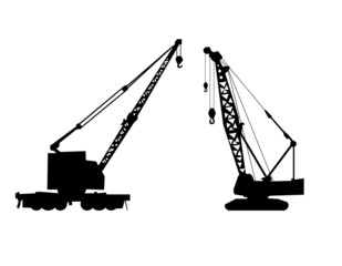 Cranes silhouette vector