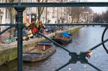 Fototapeta na wymiar love locks on bridge