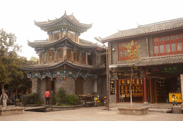 Obraz premium Historical Shuhe ancient town in Lijiang,Yunnan in China.