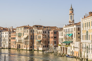 Fototapeta na wymiar Beautiful classical buildings on Grand Canal, Venice, Italy