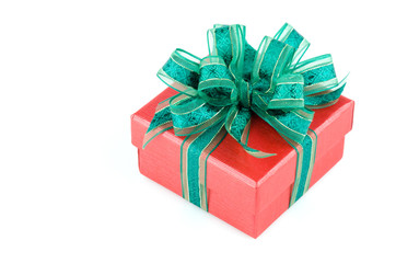 Gift box isolated white background