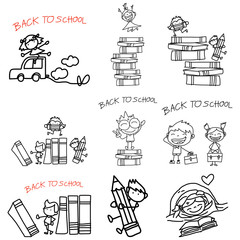 Naklejka premium cartoon back to school