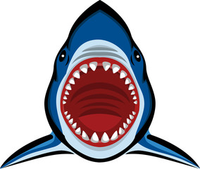 Angry shark tattoo