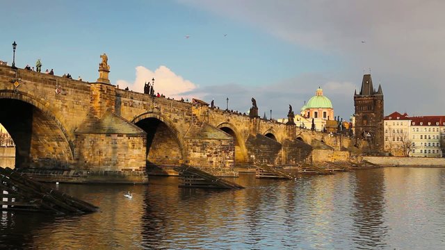 View from Kampa on Charles Bridge in Prague